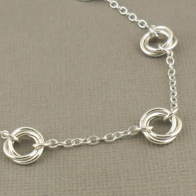 Love Knot Necklace - Sterling Silver Necklace 925 - Mobius Flower Chainmaille - Silver Jewellery - Chainmaille Jewellery