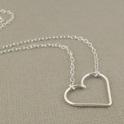 Minimalist Heart Necklace - Sweetheart Sterling Silver Necklace 925 - Silver Jewellery - Romantic Gift