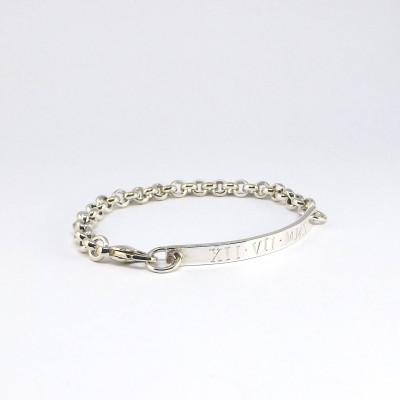 Personalized Bracelet - Sterling Silver Identity Bracelet - Anniversary Gift - Hand Stamped Bracelet