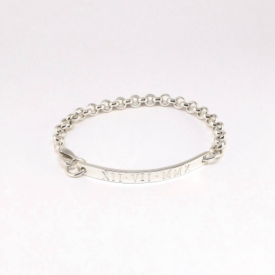 Personalized Bracelet - Sterling Silver Identity Bracelet - Anniversary Gift - Hand Stamped Bracelet