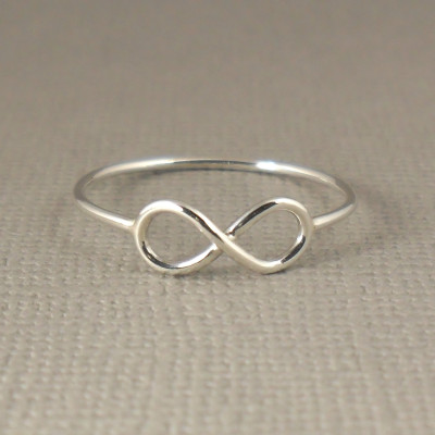 Silver Infinity Ring - Sterling Silver Ring - Pinkie Rings - Skinny Ring - Sterling Silver Jewellery 925