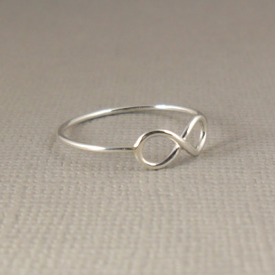Silver Infinity Ring - Sterling Silver Ring - Pinkie Rings - Skinny Ring - Sterling Silver Jewellery 925