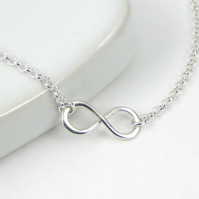 Small Infinity Necklace - Sterling Silver Necklace 925 - Infinity Pendant Necklace - Figure Of Eight - Sterling Silver Jewellery - Rolo Chain