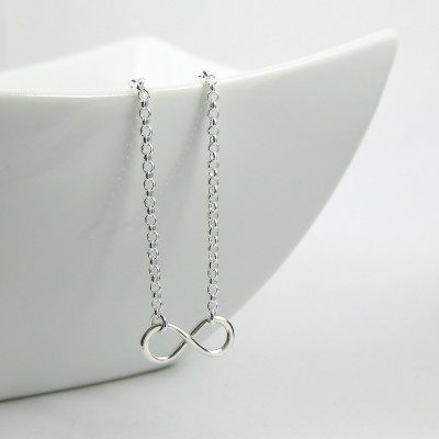 Small Infinity Necklace - Sterling Silver Necklace 925 - Infinity Pendant Necklace - Figure Of Eight - Sterling Silver Jewellery - Rolo Chain