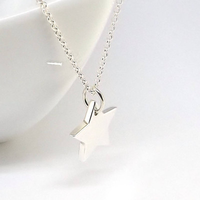 Star Necklace Sterling Silver - Solid Sterling Silver - Handmade Necklace - Chunky Star Pendant - Birthday Gift