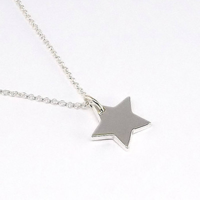 Star Necklace Sterling Silver - Solid Sterling Silver - Handmade Necklace - Chunky Star Pendant - Birthday Gift