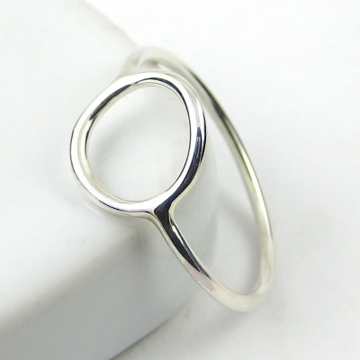 Sterling Silver Circle Ring - Karma Ring - Sterling Silver Ring - Skinny Ring - Open Circle Ring - Slim Ring - Modern Eternity Ring