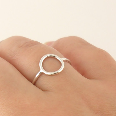 Sterling Silver Circle Ring - Karma Ring - Sterling Silver Ring - Skinny Ring - Open Circle Ring - Slim Ring - Modern Eternity Ring