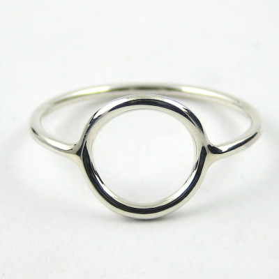 Sterling Silver Circle Ring - Karma Ring - Sterling Silver Ring - Skinny Ring - Open Circle Ring - Slim Ring - Modern Eternity Ring