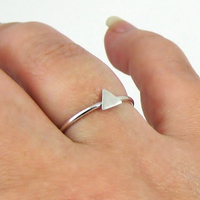 Sterling Silver Triangle Ring - Stacking Ring - Geometric Ring - Sterling Silver Ring - Thin Ring - Slim Ring - Modern Ring