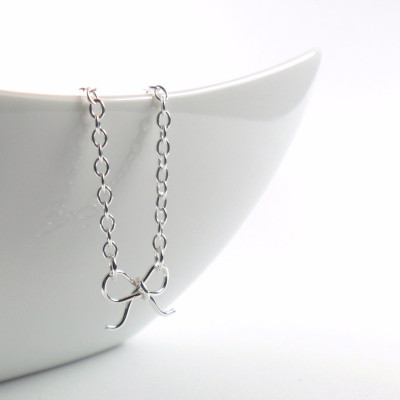 Tiny Bow Anklet in Sterling Silver Simple Minimalist Summer Jewellery