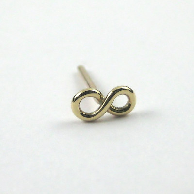 Tiny Gold Infinity Cartilage Stud Earring - 9 Karat Gold Jewellery - One Stud - Solid Gold