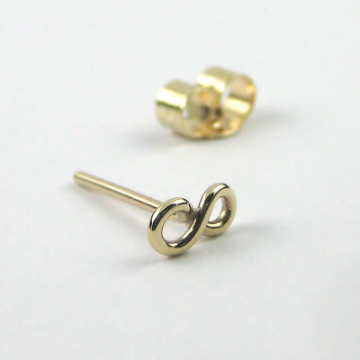 Tiny Gold Infinity Cartilage Stud Earring - 9 Karat Gold Jewellery - One Stud - Solid Gold