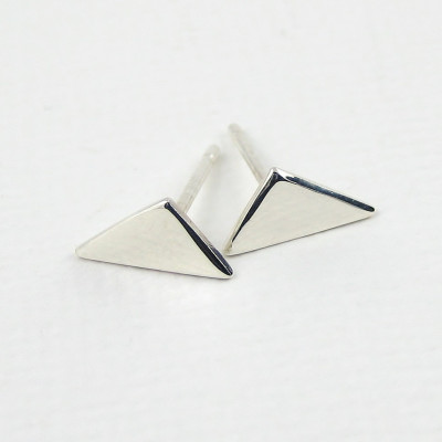 Tiny Triangle Earrings - Triangle Stud Earrings - Geometric Stud Earrings - Simple Sterling Silver Jewellery 925 - Minimalist Earring