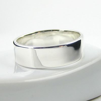 Unisex Sterling Silver Ring - Wide Simple Band - Wedding Band - Thumb Ring - Sterling Silver Jewellery 925