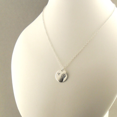 Wish Sterling Silver Necklace 925 - Dandelion Pendant Necklace - Sterling Silver Jewellery