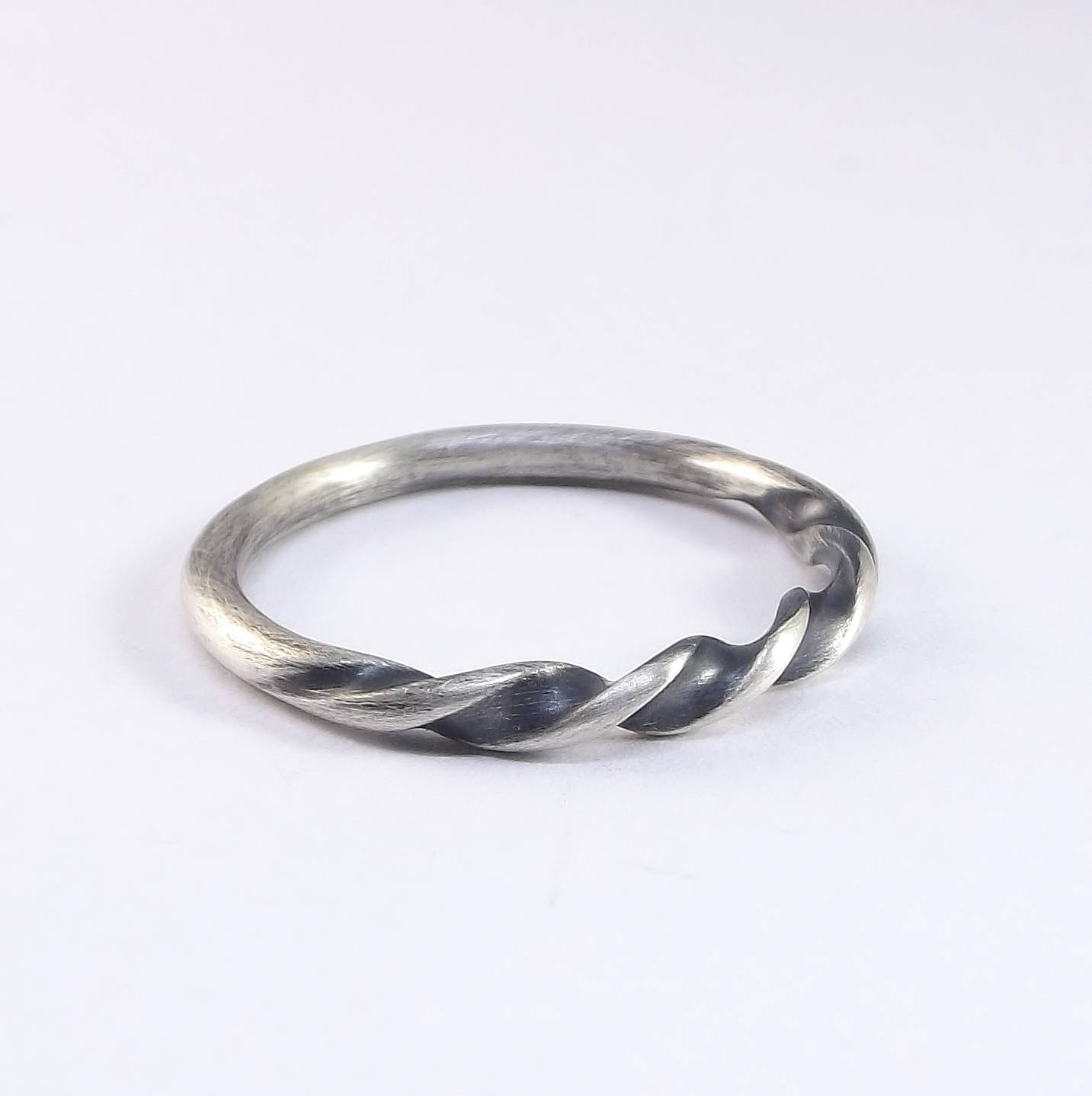 Sterling Silver Twisted Ring - Handmade Ring - 2mm Spiral Halo Ring ...