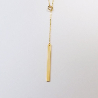 Gold Long Bar Y Necklace - Y Necklce - Gold Lariat Layered Necklce - Drop Bar Necklace - Birthday Gift