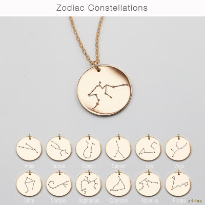 Constellation necklace - Zodiac Jewelry - Astrology Zodiac necklace - libra - virgo - scorpio - sagittarius - capricorn - mothers day gift D16h