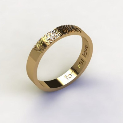 Personalized Ring - Fingerprints Ring - Unique Wedding Ring - Wedding Bend - Memorial Ring - Custom Order Ring - Gold Ring - Precious Wedding Ring