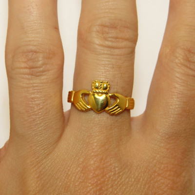 Silver Claddagh Ring - Claddagh Ring - Gold Plated Ring - Friendship Ring - Irish Ring - Unisex Ring - Crown Ring - Hands Ring - Wedding Ring - Amulet Ring