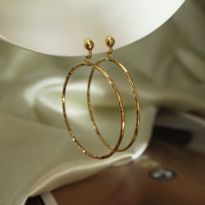 Large Hammered Hoop Earrings - Sterling Silver Earrings - Drop Earrings - Handmade Sterling Silver Jewellery 925 Large Hammered Hoop Earrings - Sterling Silver Earrings - Drop Earrings - Handmade Sterling Silver Jewellery 925