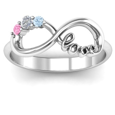 Customised Infinity Promise Ring With Birthstone Infinity Love Ring 
