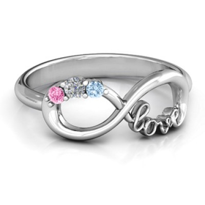 Customised Infinity Promise Ring With Birthstone Infinity Love Ring 