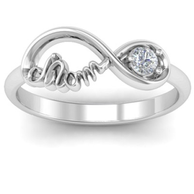 Mom's Infinity Bond Ring with Birthstone 