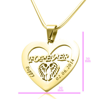 Personalized Angel in My Heart Necklace - 18ct Gold
