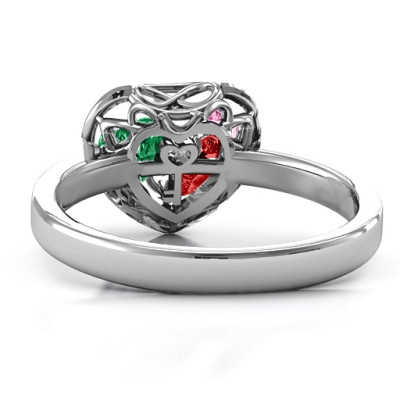 2016 Petite Caged Hearts Ring with Classic Band