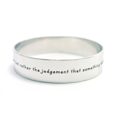 Personalized 15mm Wide Endless Bangle - Silver