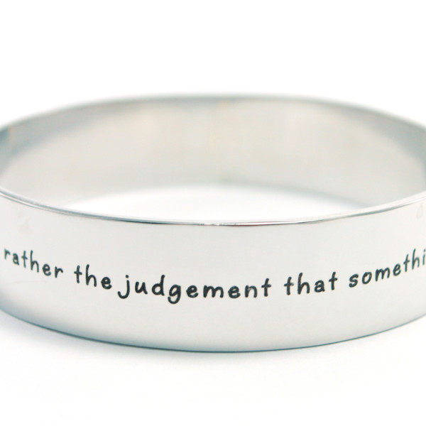 Personalized 15mm Wide Endless Bangle - Silver