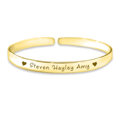 Personalized 8mm Endless Bangle - 18ct Gold