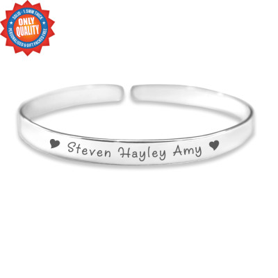 Personalized 8mm Endless Bangle - Sterling Silver
