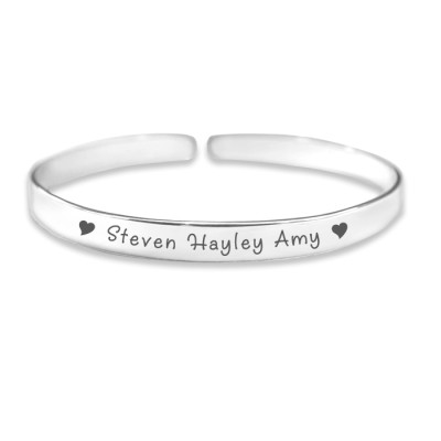 Personalized 8mm Endless Bangle - Sterling Silver