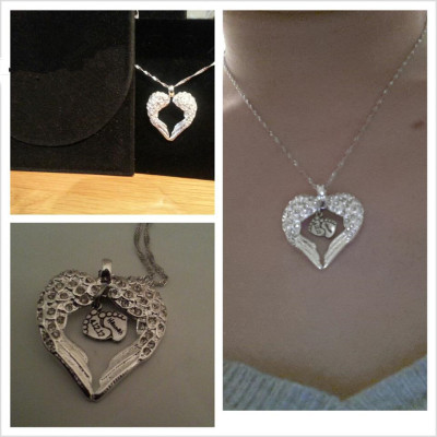 Personalized Angels Heart - Sterling Silver