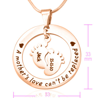 Personalized Cant Be Replaced Necklace - Single Feet 18mm - 