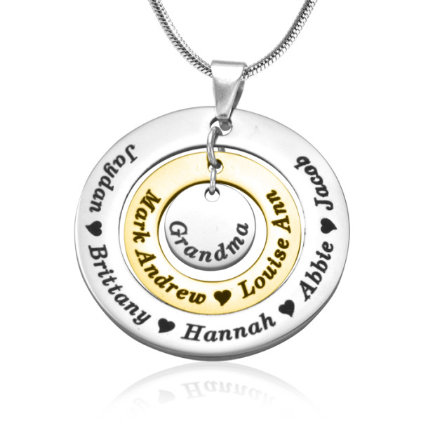 Personalized Circles of Love Necklace - TWO TONE - Gold  Silver