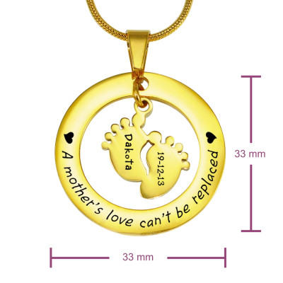Personalized Cant Be Replaced Necklace - Single Feet 18mm - 18ct Gold