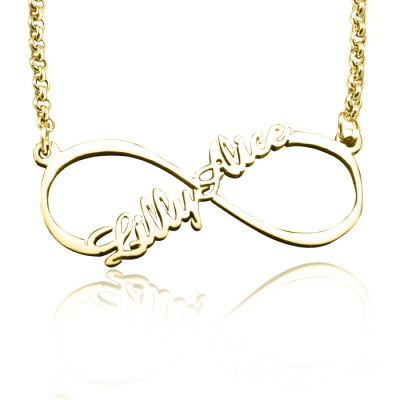 Personalized Single Infinity Name Necklace - 18ct Gold