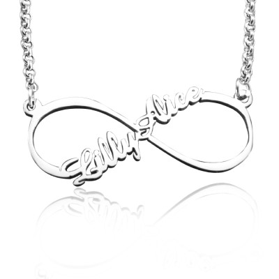 Personalized Single Infinity Name Necklace - Sterling Silver