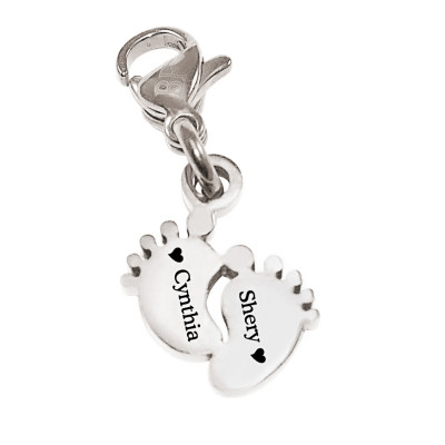 Personalized Feet Charm 12mm With Clasp