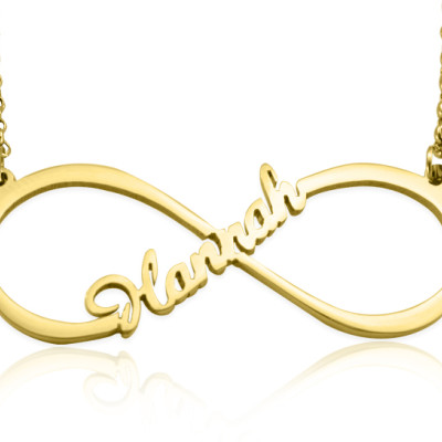 Personalized Single Infinity Name Necklace - 18ct Gold