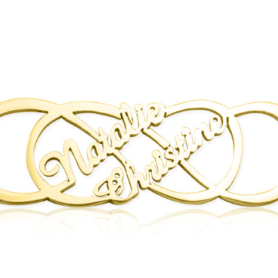 Personalized Infinity X Infinity Name Necklace - 18ct Gold
