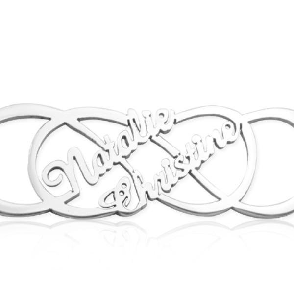 Personalized Infinity X Infinity Name Necklace - Sterling Silver