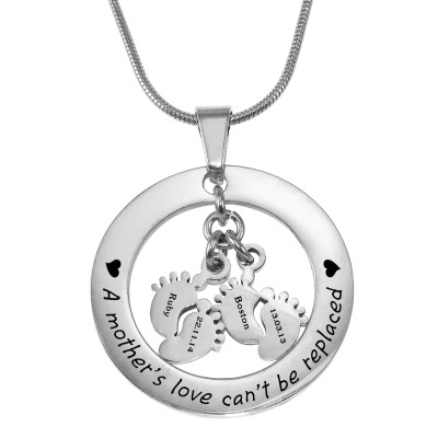 Personalized Cant Be Replaced Necklace - Double Feet 12mm