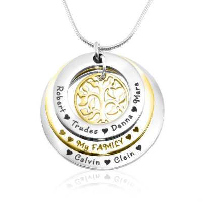 Personalized Family Triple Love - Two Tone - Gold n Silver