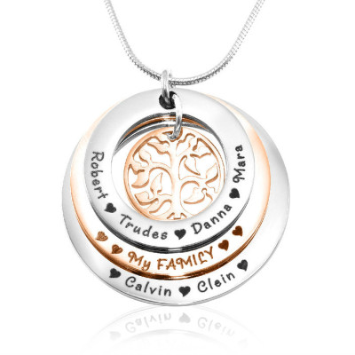 Personalized Family Triple Love - Two Tone - Rose Gold n Silver