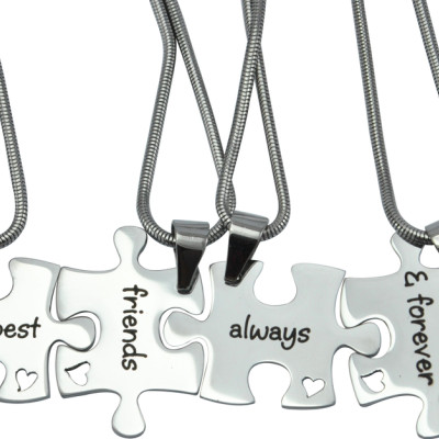 Personalized Forever Friends Puzzle Two Necklaces